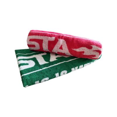 China High Quality Custom Logo Child Safe Yarn Dyed Jacquard Woven Gym Towel Cotton Sports Towels for sale