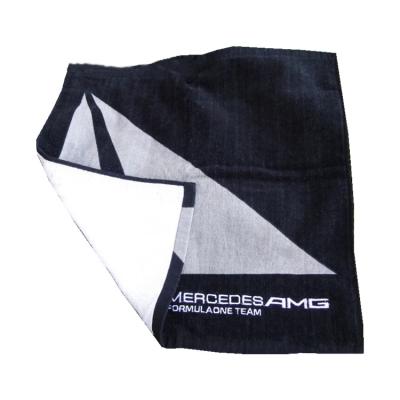 China Hypoallergenic 100% Cotton Personalized Black Custom Gym Towel With Logo for sale