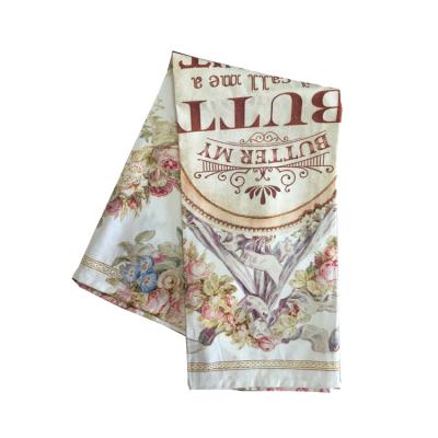 China Child Safe 100% Cotton Custom Design Digital Printing Kitchen Towel Standard Size Tea Towel for sale