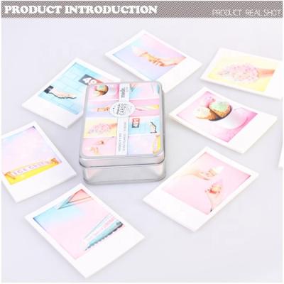 China Europe iron tin box for gift certificates printing tin box and paper set ice cream design paper card in tin box for card for sale