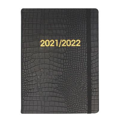 China Color Changing Stationary Business Logo Printed Debossed Custom Hard Leather A5 Planner Notebooks for sale