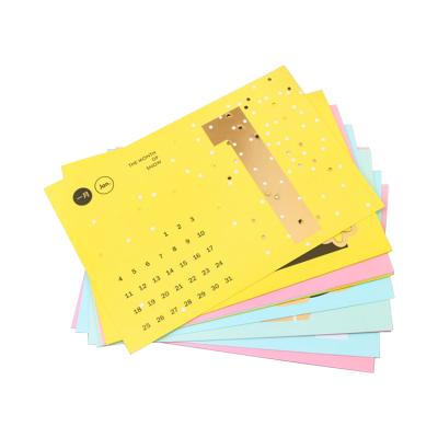 China Colorful Card Paper Cut Card Calendar With Customer Design Monthly Desk Calendar for sale