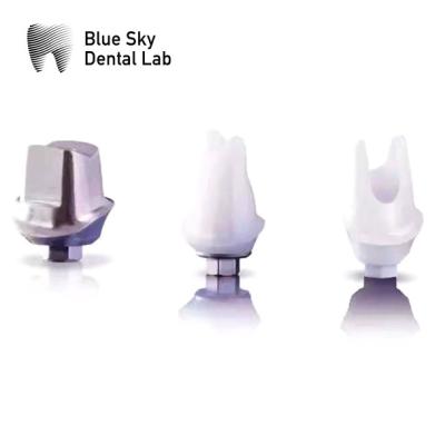 China Customized Zirconia Abutment With Titanium Base Blue Sky Implant for sale