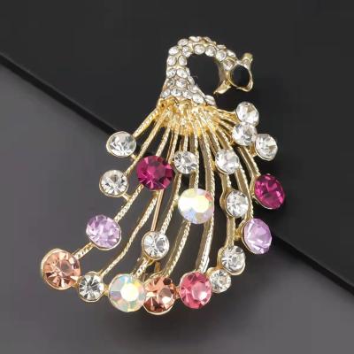 China Clothing Decoration Alloy Inlaid Brooch Brooch Super Fairy Female Students Brooch Diamond Peacock Korean Edition With Accessories for sale