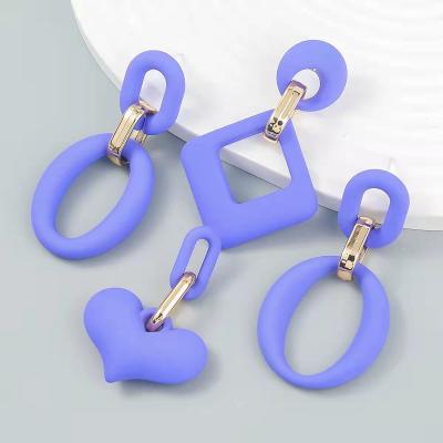 China 2022 South Korea Dongdaemun star cute simple earrings small new haze net cool blue girl earrings for sale