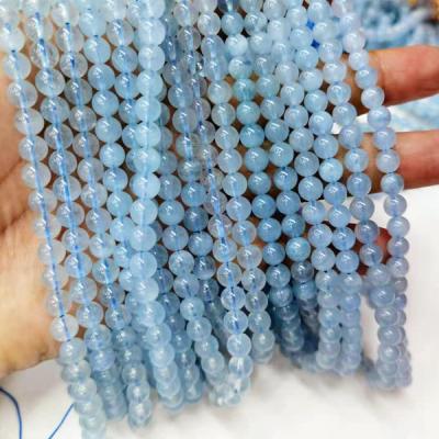 China Trendy Natural Soft Quality 4MM Blue Green Charm Gemstone Size 6MM 8MM 10MM 12MM Round Loose Stone Beads for sale