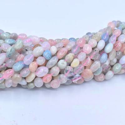 China Fashionable Wholesale Natural Gemstone Irregularity Smooth Morganite Free Form Stone Loose Beads For Jewelry Making for sale