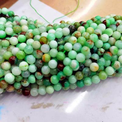 China Trendy Natural Chrysoprase Gemstone 8mm Soft Round Shape Australian Made Jasper Stone Beads For Jewelry for sale