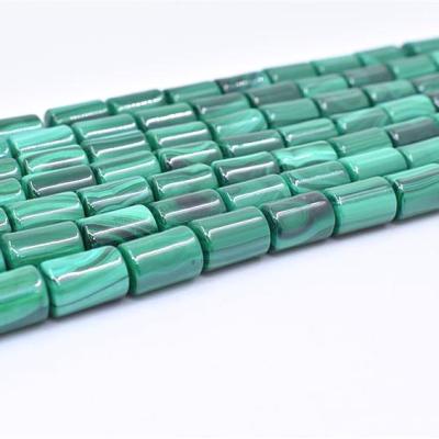 China Polished Beads Strand Wholesale Quality Natural Smooth Malachite Loose Cut Gemstone Charm Stone Beads For Jewelry Making for sale