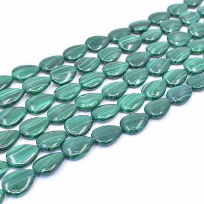 China Natural Gemstone Beads Loose Size Wholesale Quality A Malachite Drop Shape Natural Stone Beads for sale