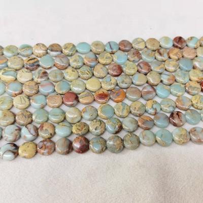 China Polished Beads Strand Charm Gemstone Natural Serpentine Round Shape Snake Skin Jasper Loose Stone Beads For Smooth Jewelry Making for sale