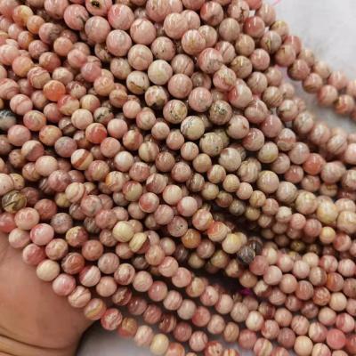 China Polished Beads Strand Charm Gemstone Argentina Rhodochrosite 4m 6m Natural Smooth Loose 8m Stone Beads For Jewelry Making for sale