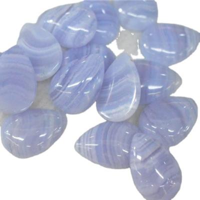 China Wholesale Trendy Drop Natural Soft Blue Agate Shape Lace Gemstone Purple Agate Cabochon For Jewelry Making for sale