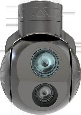 China Cuadro de metal de 64 mm Dia Eo Gimbal Doble Ejes Sensores Dual Foco Fijo cámaras de televisión con dos FOV diferentes para vigilancia en venta