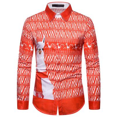 China Wholesale Slim Fit Men's Long Sleeve Anti-Wrinkle 2020 Christmas 3d Digital Shirts for sale