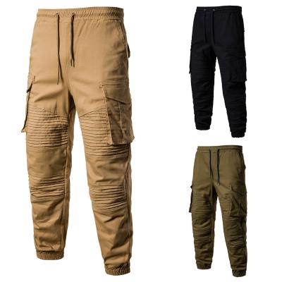 China QUICK DRY Men's Drawstring Elastic Men's Slim Fit Army Green Cargo Pants for sale