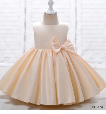 China Summer Viable Kids Costume Custom Made Princess Dress Stain Party Child Ball Gown Children Girl Night Out Fluffy Dress With Big Bow for sale