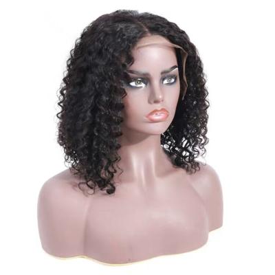 China Popular Virgin Curly Full Curl Natural Straight Part Lace Up Human Brazilian Hair Wig for sale