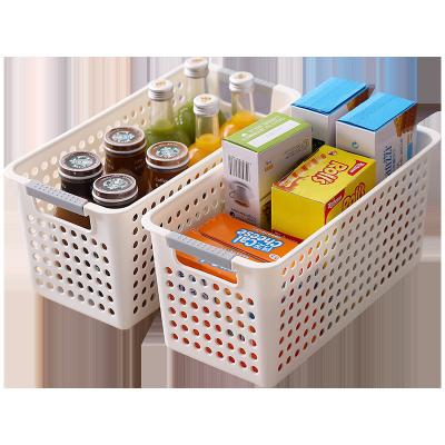 China Stocked Plastic Storage Baskets Storage Bins Household Organizers for Shelves Pantry Organizing for sale