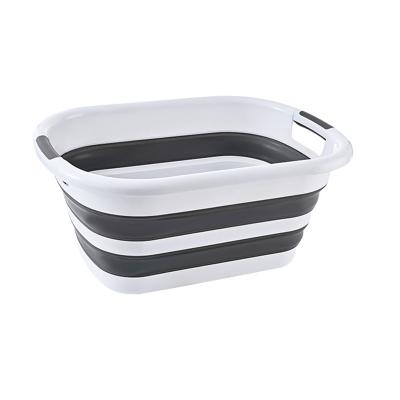 China Stocked Portable Plastic 26L Foldable Sink Folding Collapsible Wash Basin for Washing Clothes Camping Hiking and Home for sale