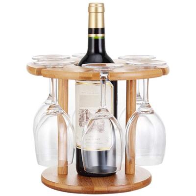 China Wine Glass Drying Rack and Viable Bottle Holders, Wine Natural Wood Bamboo Rack for sale