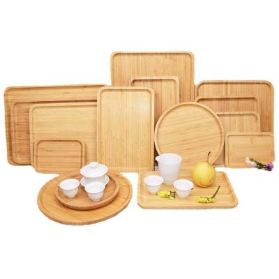 China Food Serving Tray Natural Bamboo Wood Food Serving Tray for sale