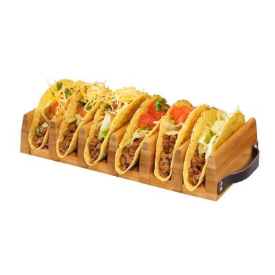 China Sustainable Bamboo Taco Holder Rack for sale