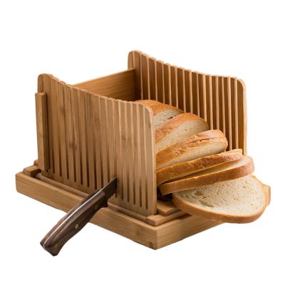 China Eco - Friendly Disposable Foldable Wooden Bread Slicer Bamboo Design With Grooves for sale