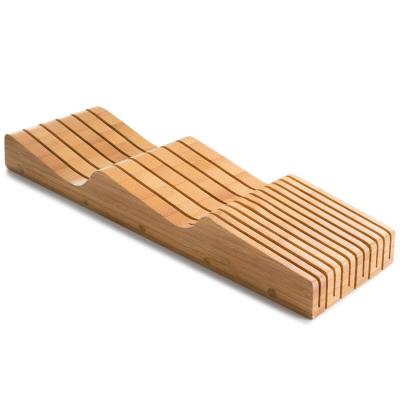 China In-Drawer Sustainable Bamboo Knife Block Holder for sale