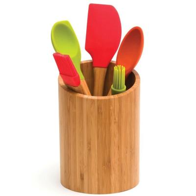 China Sustainable China Suppliers Around Kitchen Wood Cooking Tool Holder Bamboo Utensil Holder for sale