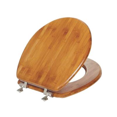 China Slow-Close Toilet Seats Round Bathroom Wide Comfort Bamboo Toilet Seat for sale