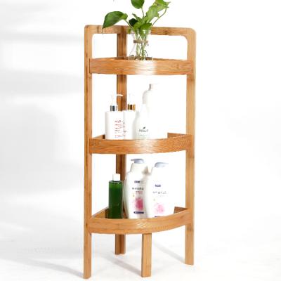 China Sustainable Bamboo Corner Storage Shelf for sale