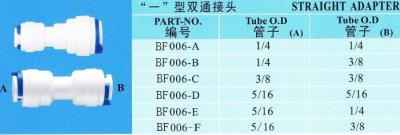 China 1/4 Inch Push In Type Straight Connect Food Grade Pom Plastic  RO Fittings Parts for sale