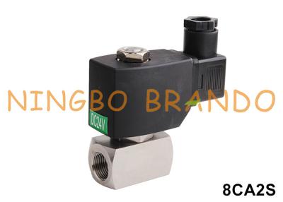 China 140 bar válvula de solenoide de alta pressão de aço inoxidável para água e ar 24V 110V 220V à venda