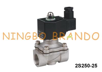 China 2S250-25 1 válvula de solenoide de aço inoxidável 24V da água do NC da maneira da polegada 2 220V à venda