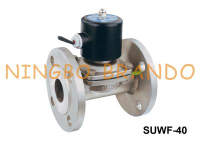 China Tipo válvula de solenoide de aço inoxidável 24VDC 220VAC flange de SUWF-40 1 1/2 da” à venda