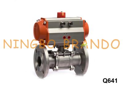 China 1'' Stainless Steel 304 Flanged Ball Valve With Pneumatic Actuator for sale