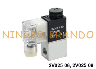 China 2V025-06 2V025-08 Airtac Type 2 Way Solenoid Air Valve 12VDC 24VDC for sale