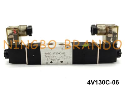 China 4V130C-06 Airtac Type Pneumatic Double Solenoid Valve 5/3 Way 24V 220V for sale