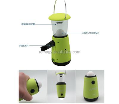 China New ABS 1w hand crank led high power camping lantern with usb charger for sale