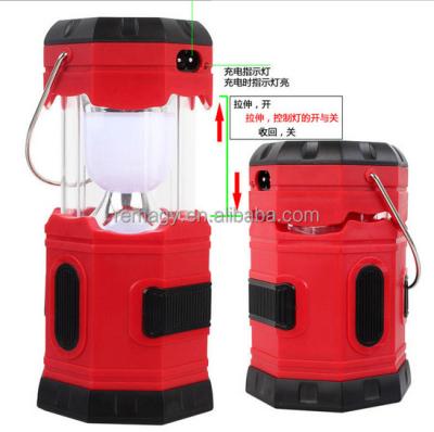 China New USB Charged ABS Solar Lantern Camping Lantern Tent Flexible Outdoor Camping Lamp for sale