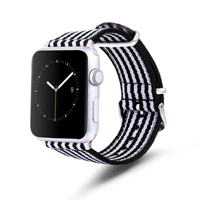 China MINGJIANG Durable Watch Band For Apple Watch 38mm 42mm Fashion Wrist Strap Replacement Nylon Straps For iWatch 2456SE Series for sale