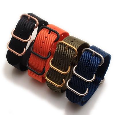 China Zulu Style Beautiful PVD Ring High Quality Nylon Watchband One Piece Strap Fashion Durable for sale