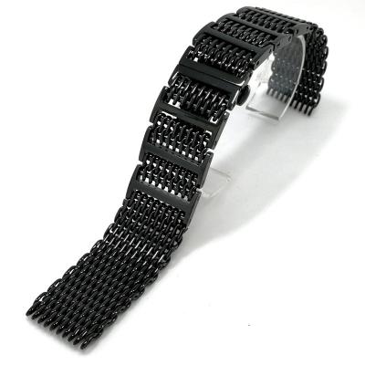 China MINGJIANG 22mm Mesh Strap Watch Stainless Steel Watch Straps Durable Luxury Steel Band Strap for sale