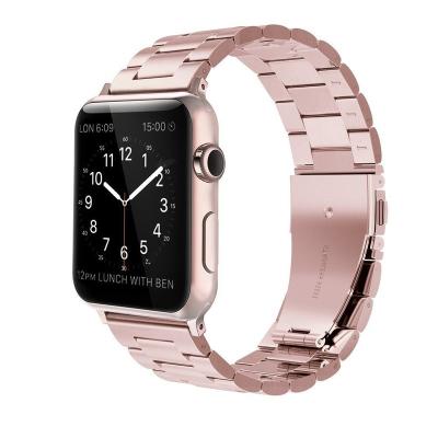 China Durable MingJiang Three Pearl Stainless Steel Bracecet For Iwatch Watch, Apple Watch Band Replacement Watch Strap Band for sale