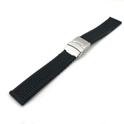 China MINGJIANG Durable Mechanical Watches Strap Replacement Silicone Watch Strap Rubber Band With Clasp for sale