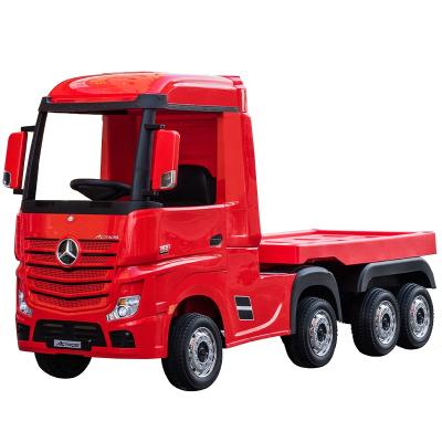 China Ride On Toy Benz Actros Lorry 2x12v Big Battery 4WD Electric Parental Driven Kids Ride On Car With Trailers Truck For 10 Years Kids for sale