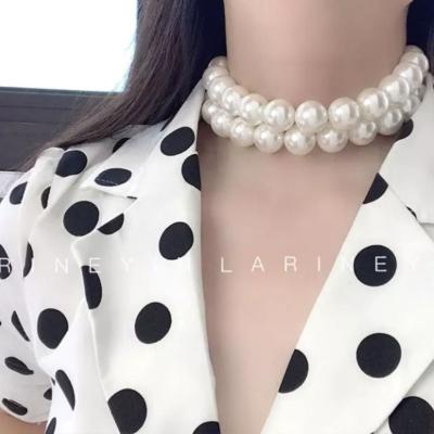 China Europe And America Faux Pearl Chunky 18MM Large Necklace For Women for sale