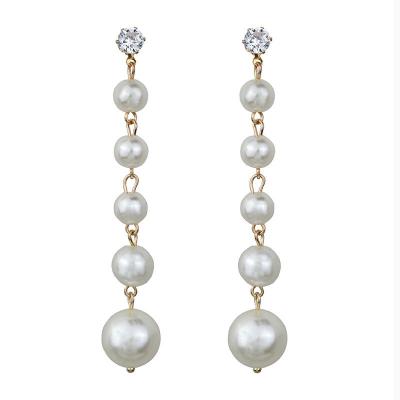 China TOPSHOP CLASSIC BRAND NEW CZ Faux Pearl Dangle Earrings for sale