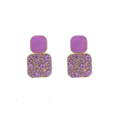 China CLASSIC Decor Faux Stone Geometric Square Drop Earrings for sale